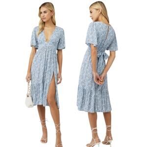 Stillwater Britton Midi Dress Floral Boho Summer Vacation Casual Cottage XS